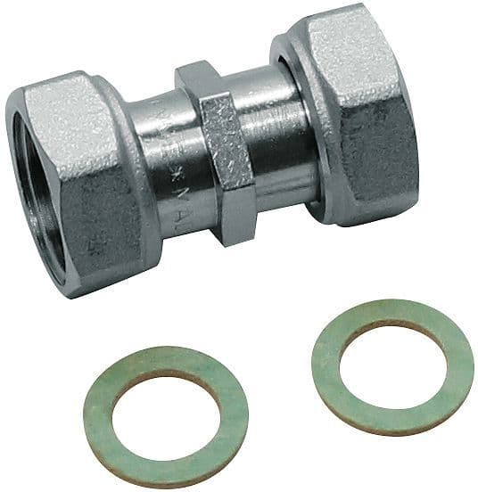 Koppeling voor waterteller losse moeren 1/2"FF