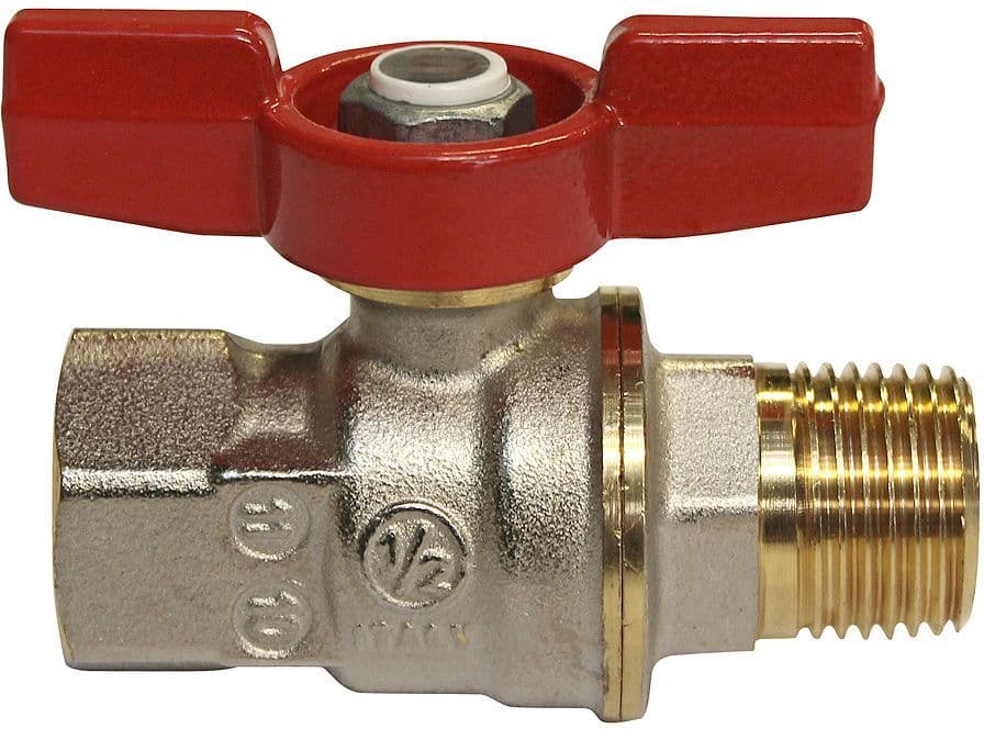 Robinet a bille avec manette papillon dado giacomini 1/2"MF