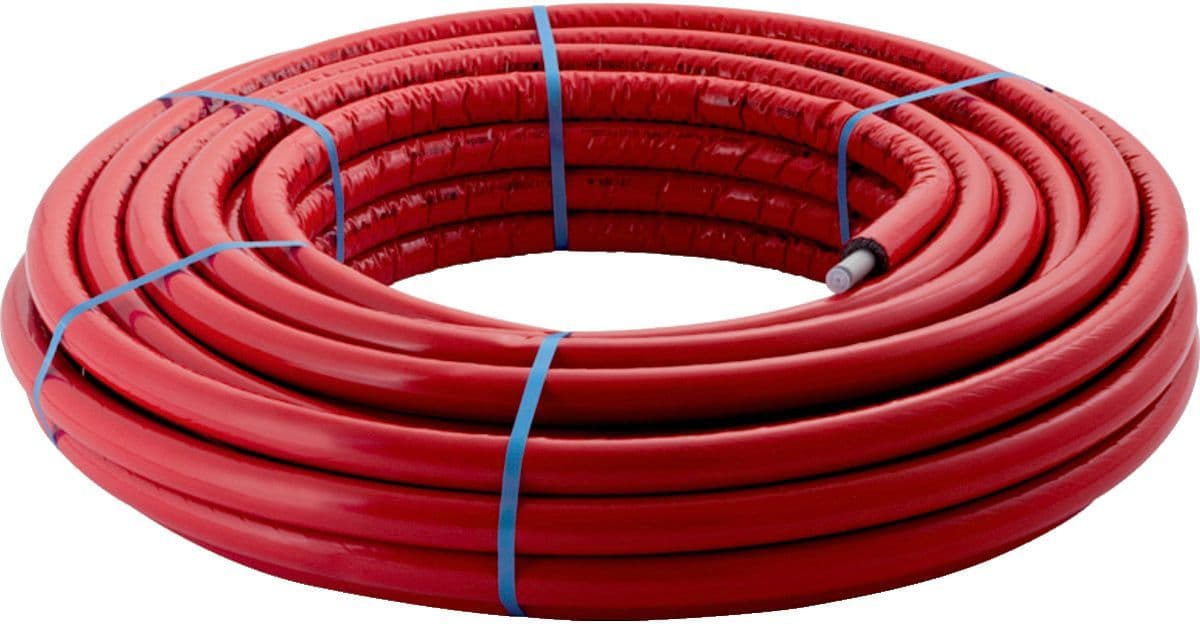 Meerlagenbuis met isolatie 6MM Geberit 16X2MM Rood rol 50M FlowFit Geberit