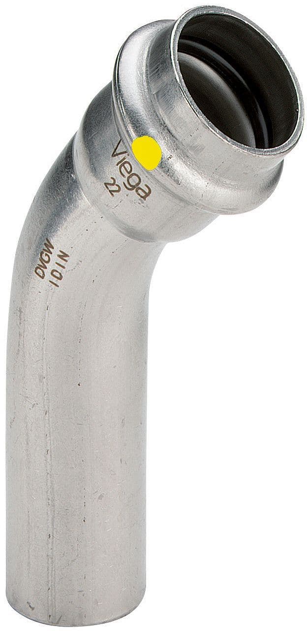 Elleboog 45°MF 15MM sanpress inox gas Viega