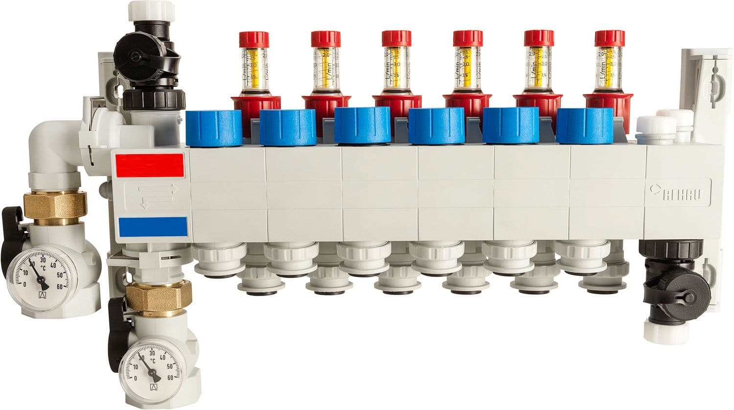 Vloerverwarming collector hkv push 16MM rehau 13 kringen