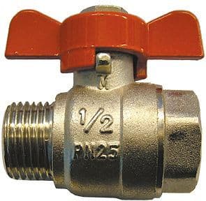 Bolkraan volle doorlaat Mf 1/2" vlinderhendel