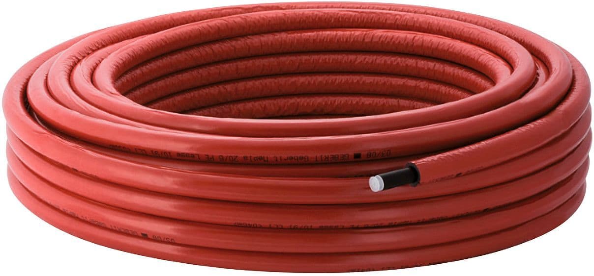 Buis + isolatie ISO6(=6MM) 20MM Rood rol 50M Mepla Geberit