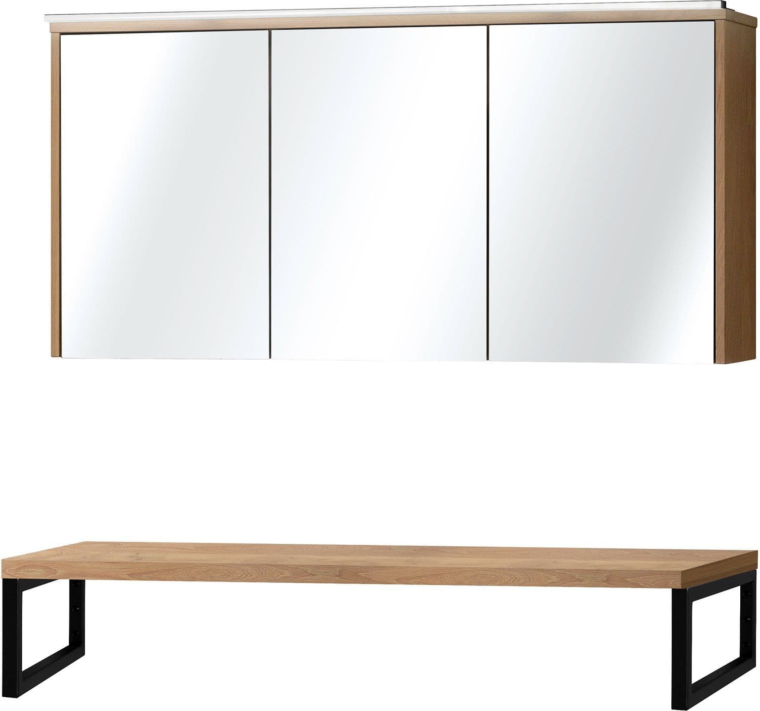 Tablette CHENE massif 140CM a poser avec Armoire toilette