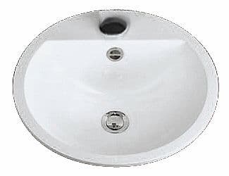 Inbouw lavabo EB.S450H diameter 450MM +kraangat/overloop wit