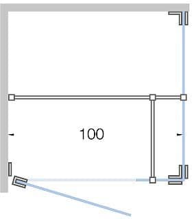 Draaideur met zijdeel+zijpaneel close tot 100CM hoogte 200CM mat wit-timeless