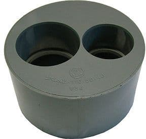 PVC VERLOOPSTUK GRIJS MF DUBBEL 125-50-50MM