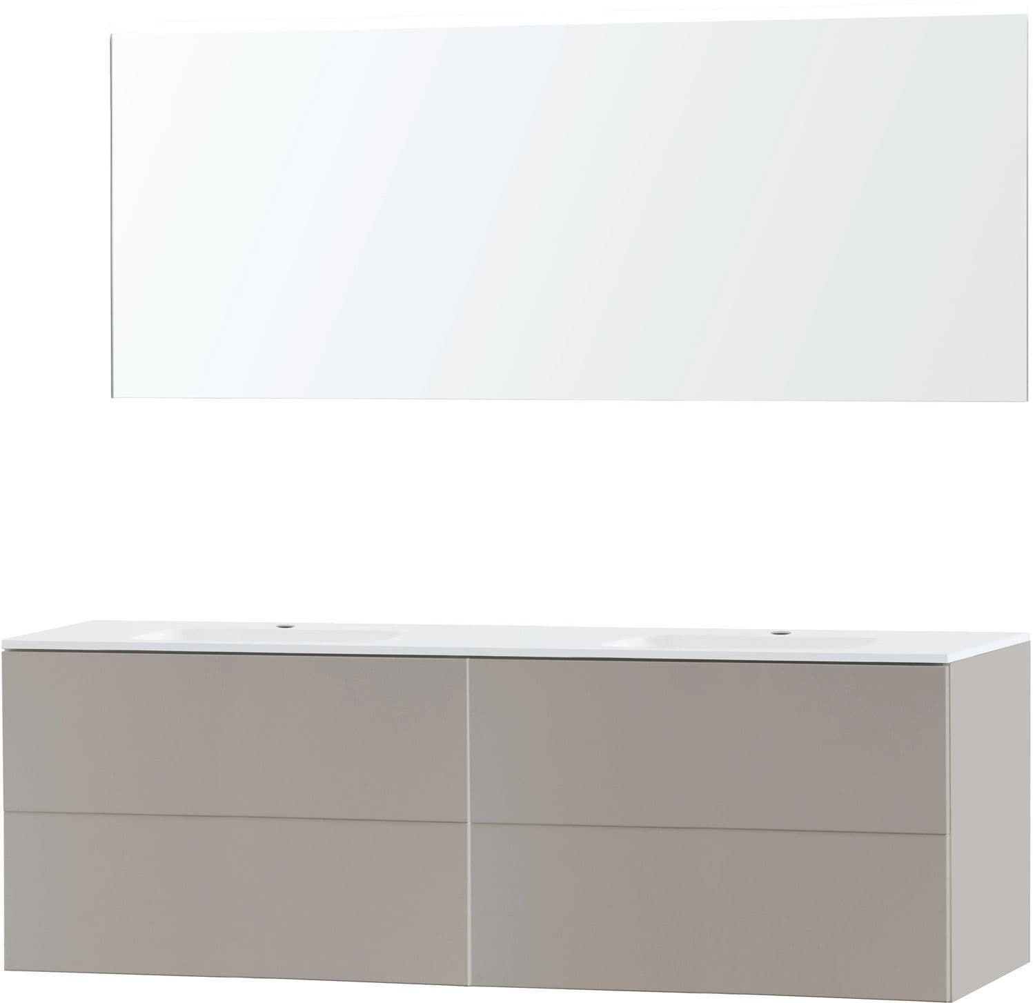 Meuble puro duo Gris 180 marbre SYNTHETIQUE miroir