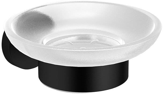 ZEEPSCHAAL+ HOUDER HOLD O(N) MAT ZWART/ MAT GLAS