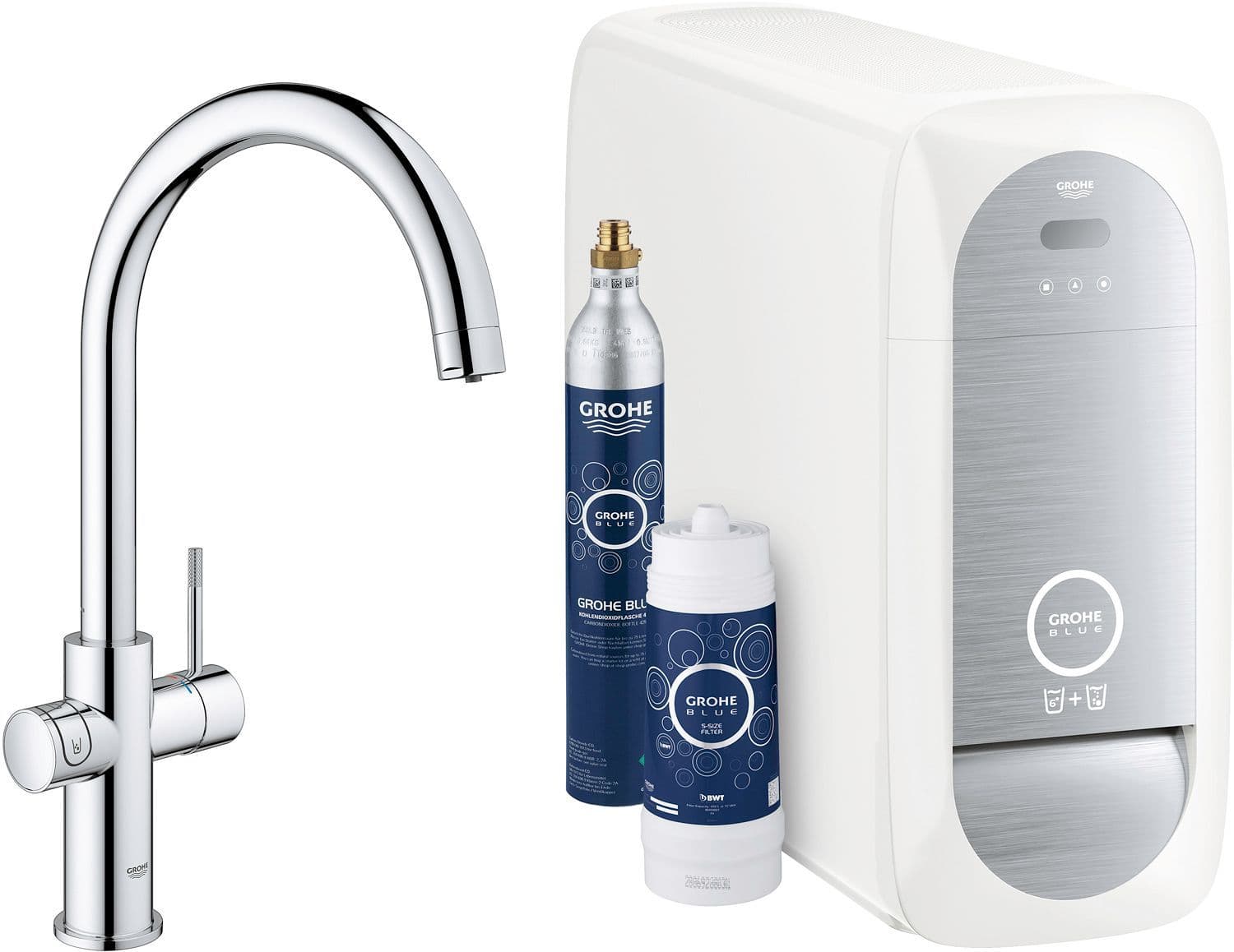 1GREEP Mengkraan keuken blue Home FG C-uitloop startkit Wifi chroom
