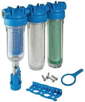Triplex top RAIN filter zeef- +fijn- +actieve kool filter voor regen- en putwater durlem kit