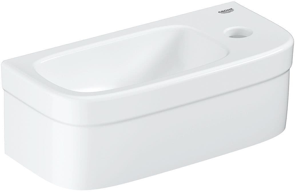 Lave-mains bau Grohe 18-37CM +trou robinet blanc