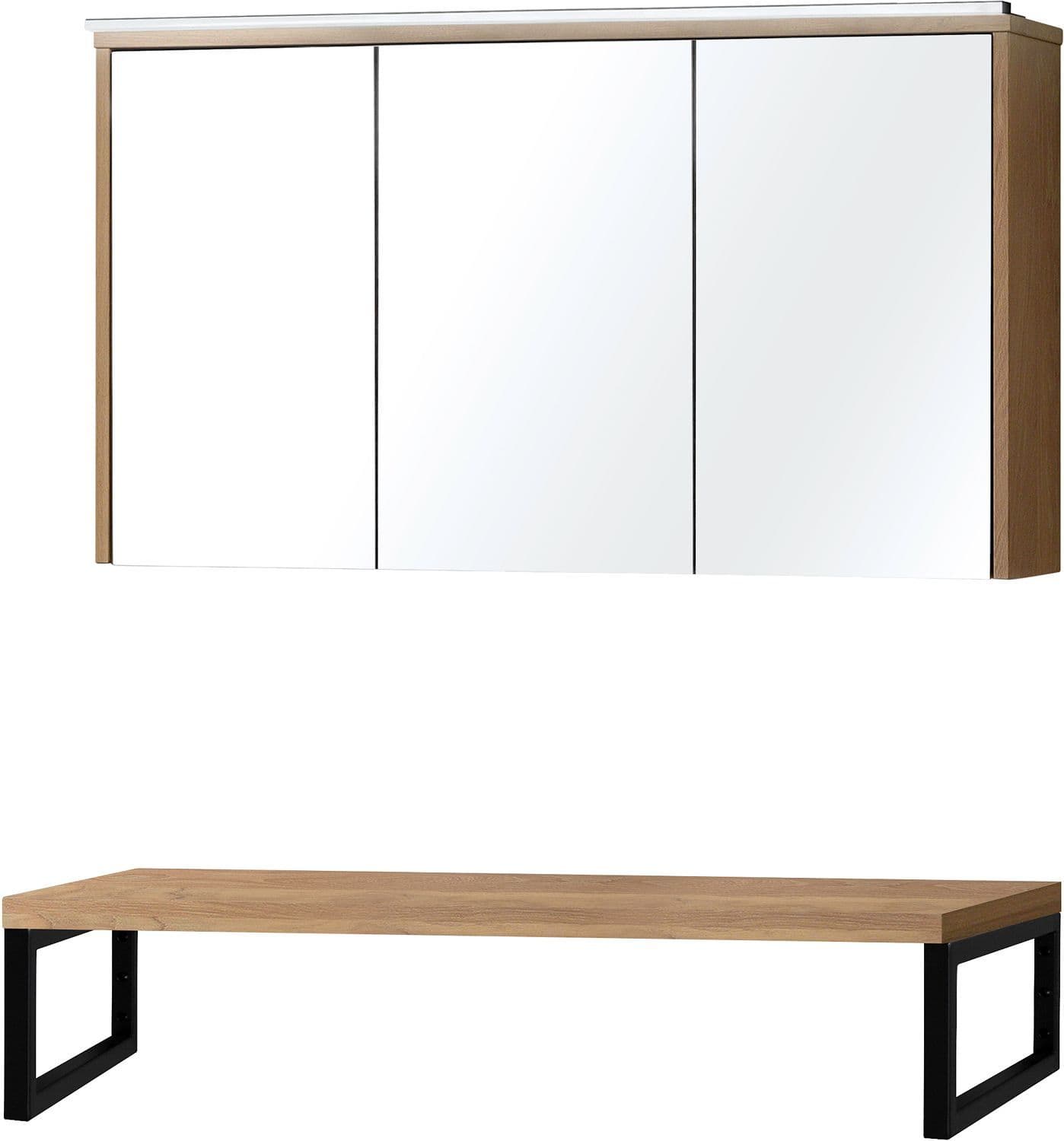 Tablette CHENE massif 120CM a poser avec Armoire toilette