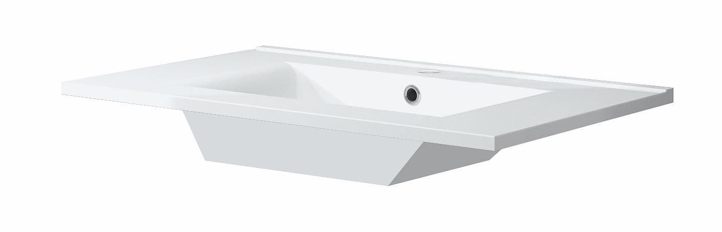 Lavabo form 81X46CM porselein wit