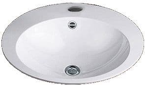 Inbouw lavabo EB.0600H 600X500MM +kraangat/overloop wit