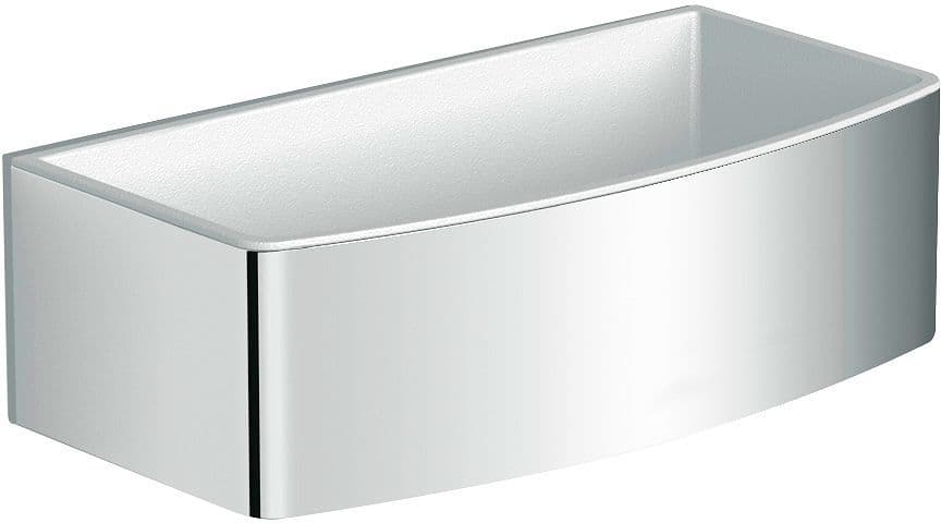 Fles en sponshouder design PASPARTOE 22X11X7 wit-chroom