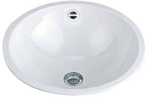 Inbouw lavabo EB.K400 diameter 400MM zonder kraanvlak +overloop wit