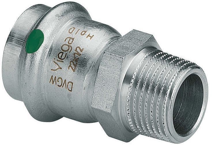 Puntstuk 15MM 1/2"M sanpress inox Viega