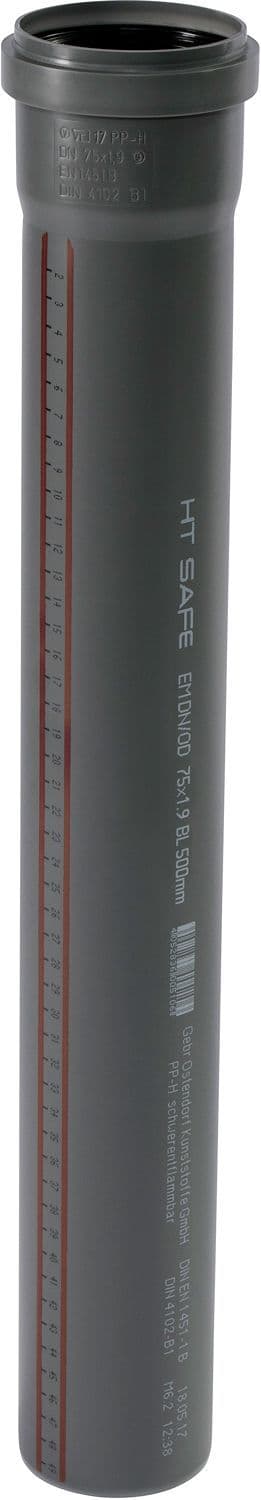 Buis 75MM 0,5M gemoft Pp HT-Safe Ostendorf