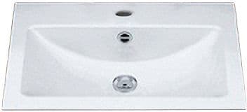 Inbouw lavabo EB.R585H 585X405MM +kraangat/overloop wit