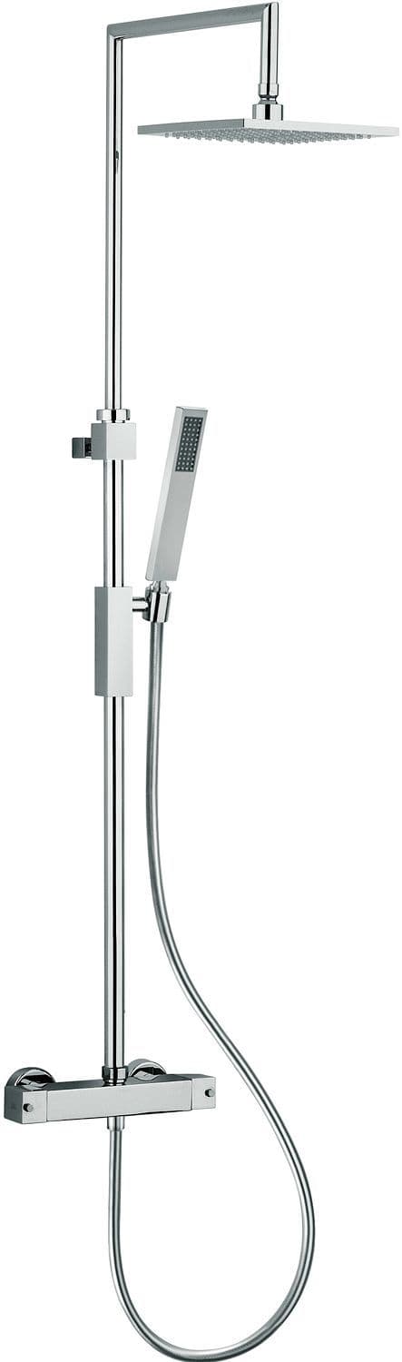 Douchezuil compleet met handdouche+hoofddouche+thermostaat paffoni elle/level chroom