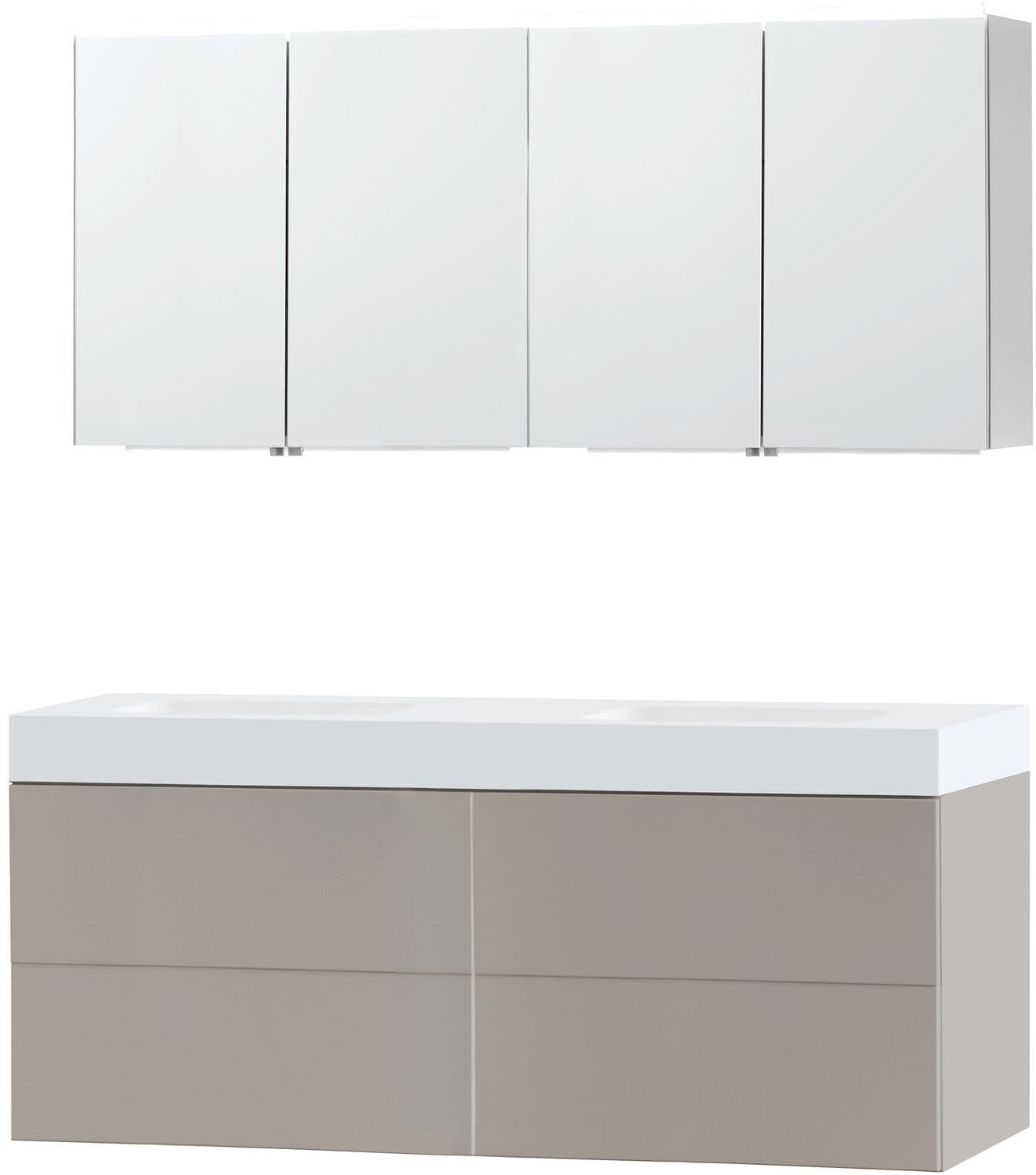 MEUBEL PURO DUO GRIJS 160 SOLID PURO SPIEGELKAST