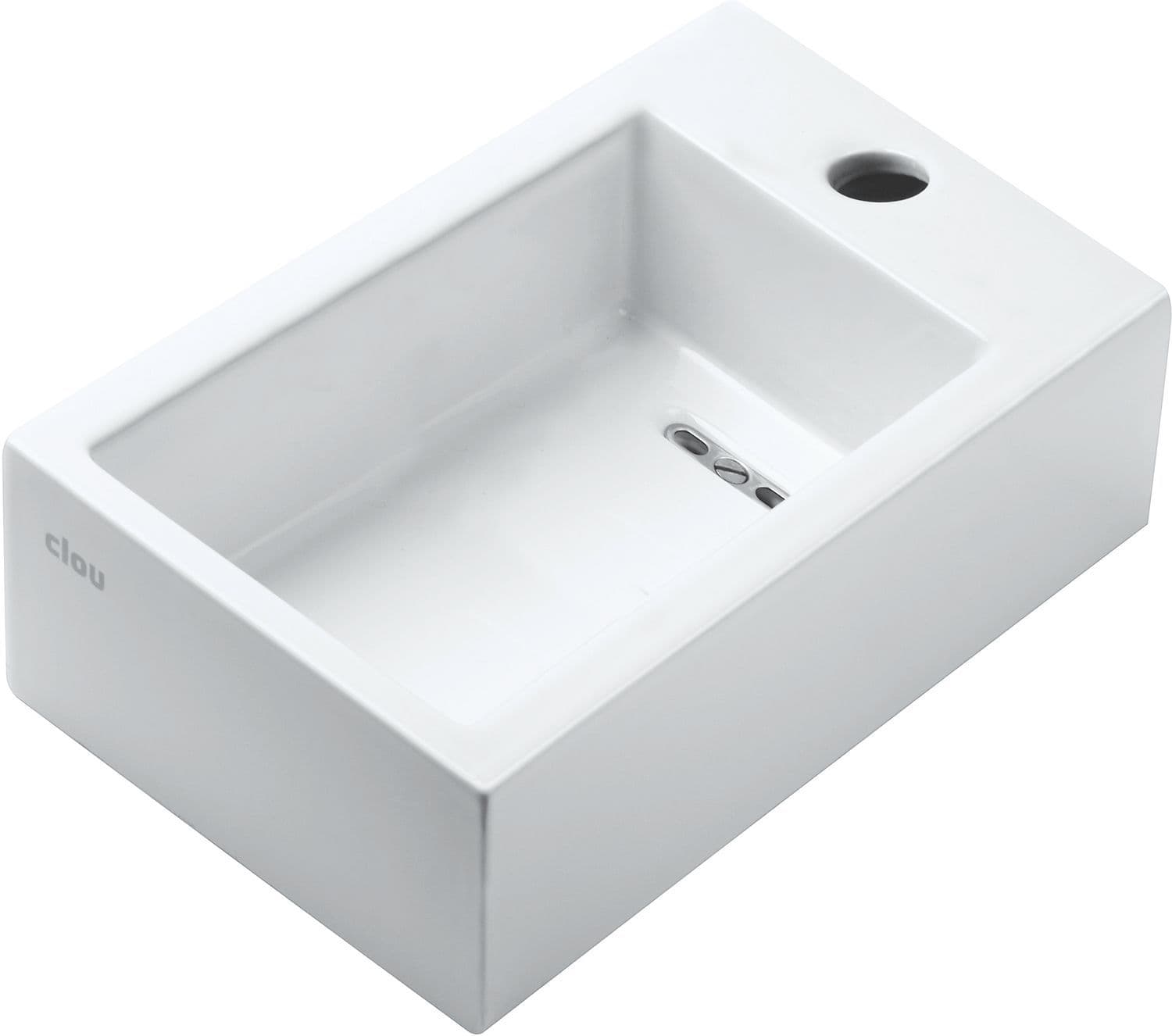 HANDENWASSER FLUSH3 CLOU 36CM RECHTS KUNSTMARMER WIT