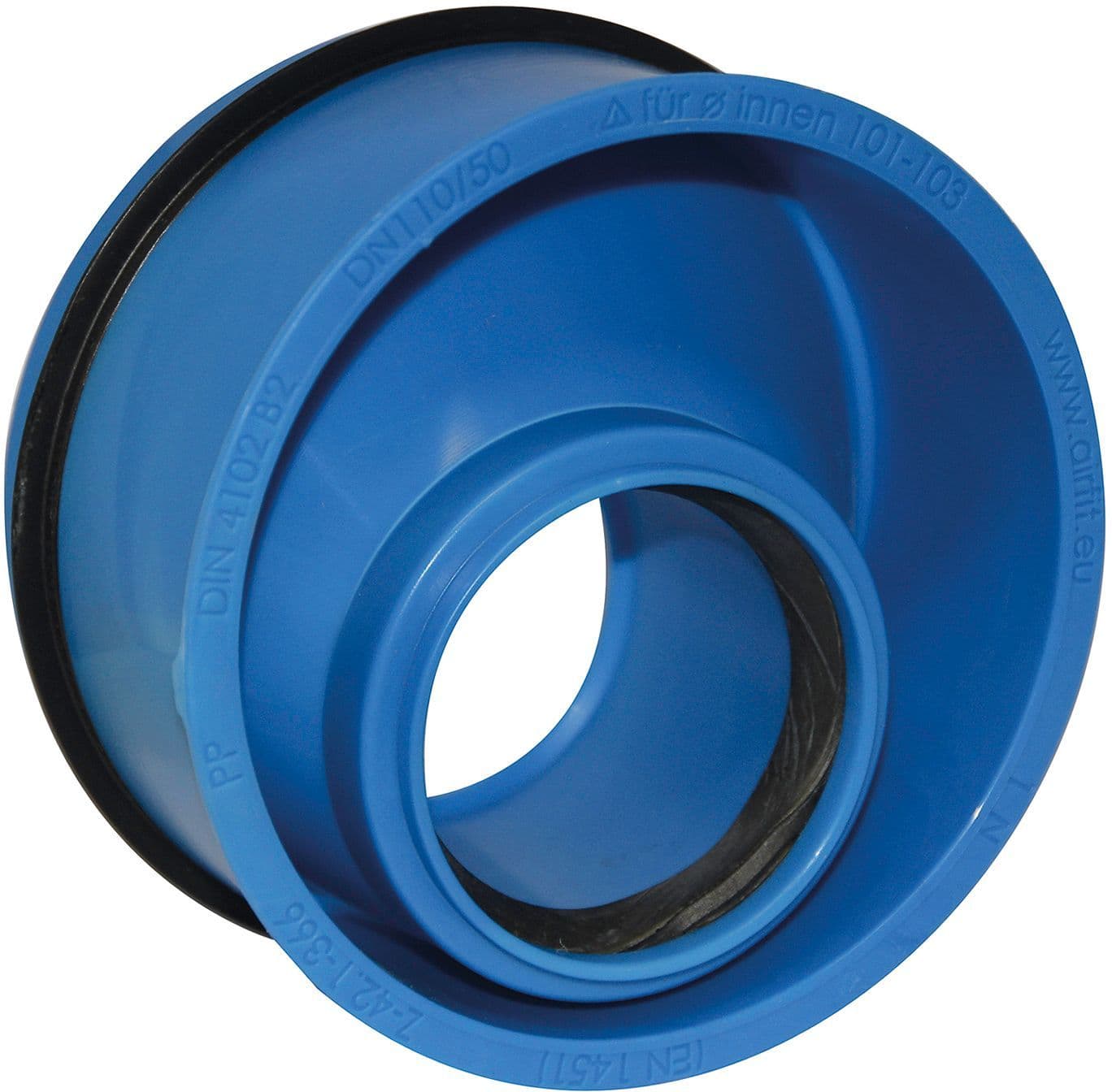 Pp-h verloopstuk m.rubber Mf Airfit 108-90MM v.dikwandige buis