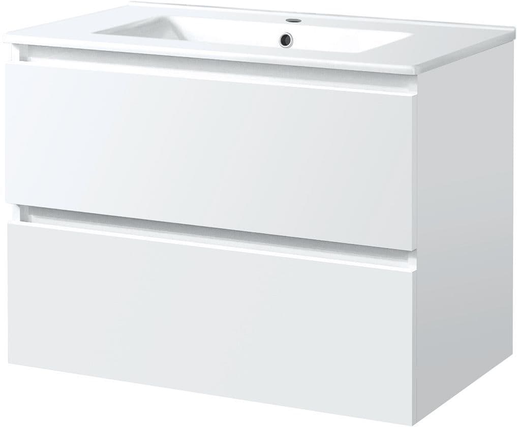 Sous Meuble 2 tir.+lavabo Ice 80CM blanc