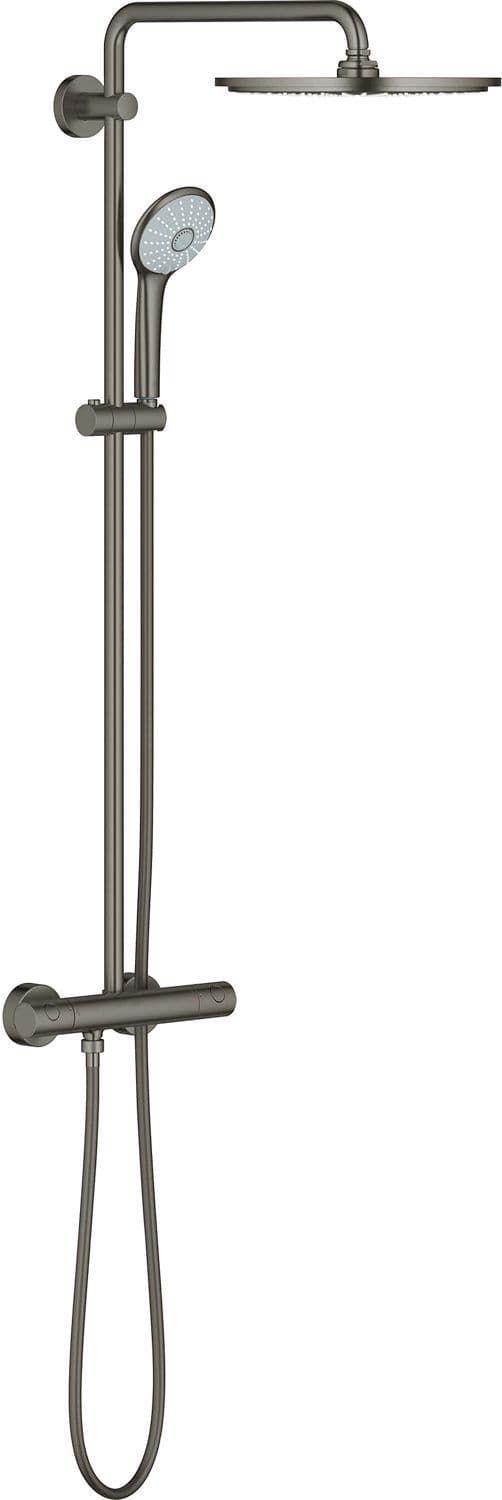 Colonne de douche+ thermostat Euphoria XXL System 310 FG brushed Hard graphite