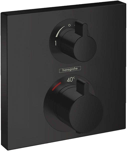 Set de finition thermostat+inverseur Ecostat Square HG Noir mat